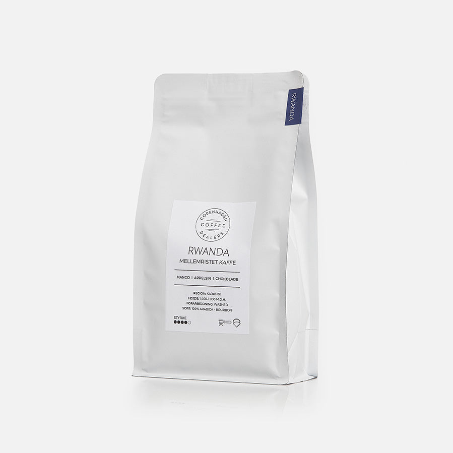 500g friskristede espresso bønner fra Rwanda, ideelle til at skabe en rig og smagfuld espresso