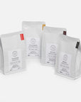 Oplev vores 4x250g kaffe smagspakke, en nøje udvalgt blanding fra Colombia, Brasilien, Tanzania og Kenya, perfekt til at udforske forskellige kaffesmag