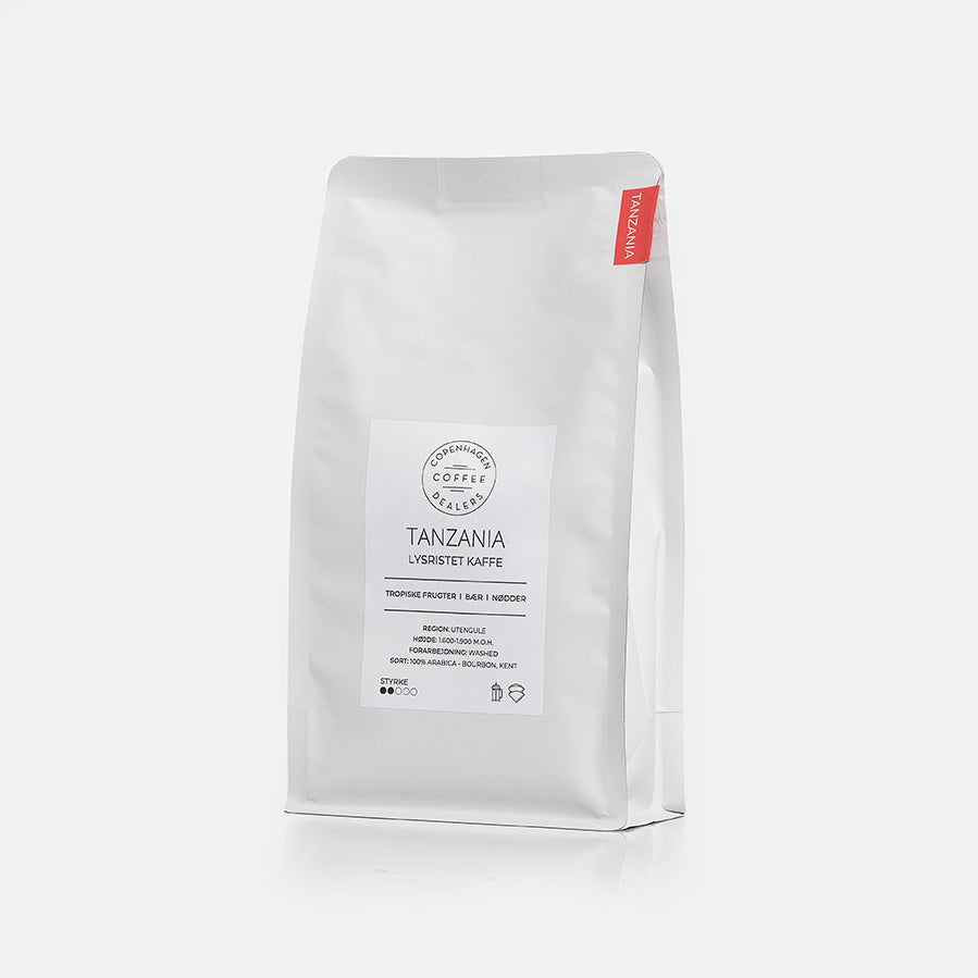 500g eksklusiv lysristet kaffe fra Tanzania, ideel for dem, der elsker en mild og aromatisk kaffeoplevelse