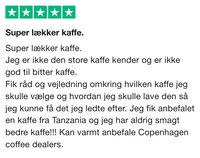 Friskristet kaffe fra Copenhagen Coffee Dealers, højt anbefalet af vores tilfredse kunder for sin enestående smag og engagement i bæredygtighed